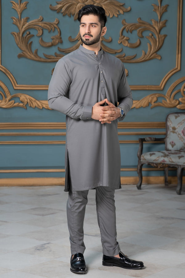 Modern Stitched Kurta Pajama - Grey